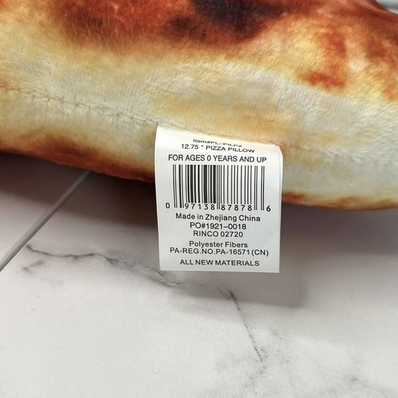 PIZZA SLICE PILLOW PLUSH TOY STUFFED NEW Fun Room Decor Gifts Prizes 12.75' - Picture 5 of 5